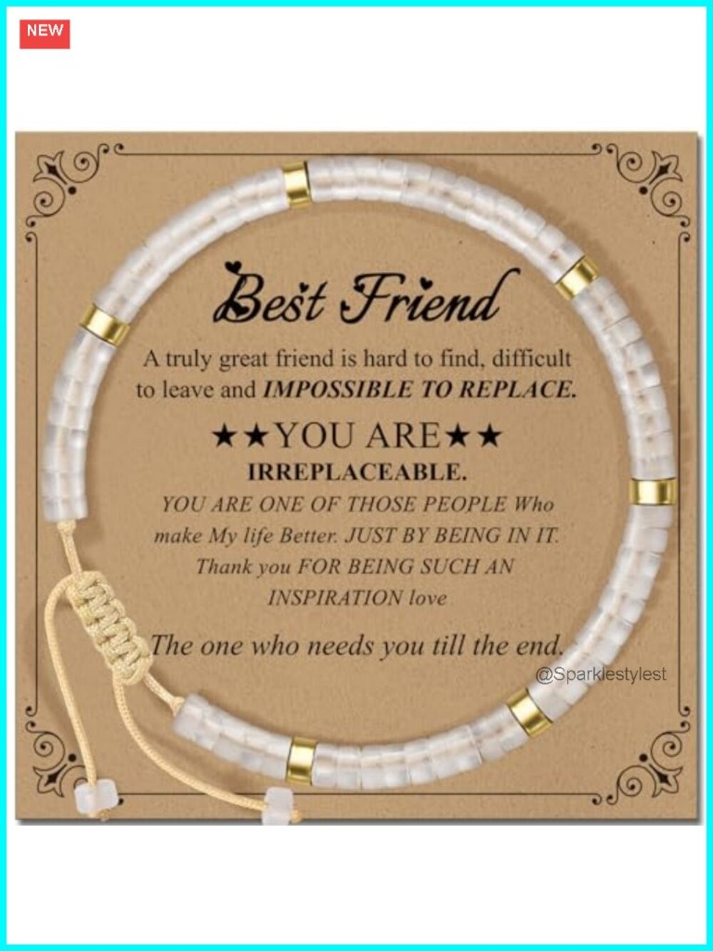 Natural Stone Beaded Bracelet Inspirational Gift for Women Stretch